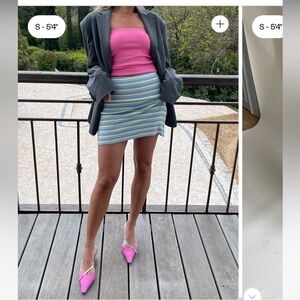 Djerf Avenue Blue and Yellow tube skirt slushy popsicle XS